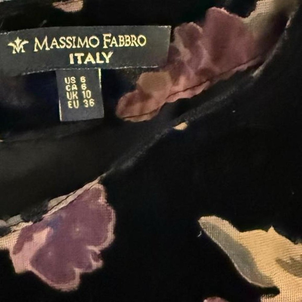 Italian Velvet Floral Printed Fall Dress - Picture 3 of 6